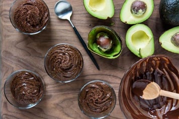 Recipe for dark chocolate avocado mousse. Image