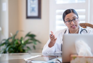 Primary care doctor conducting virtual visit with patient