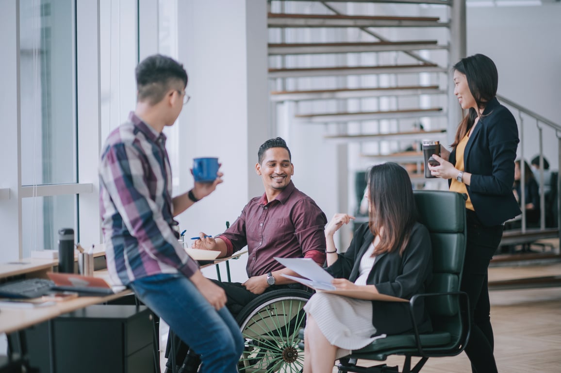 People smiling at work