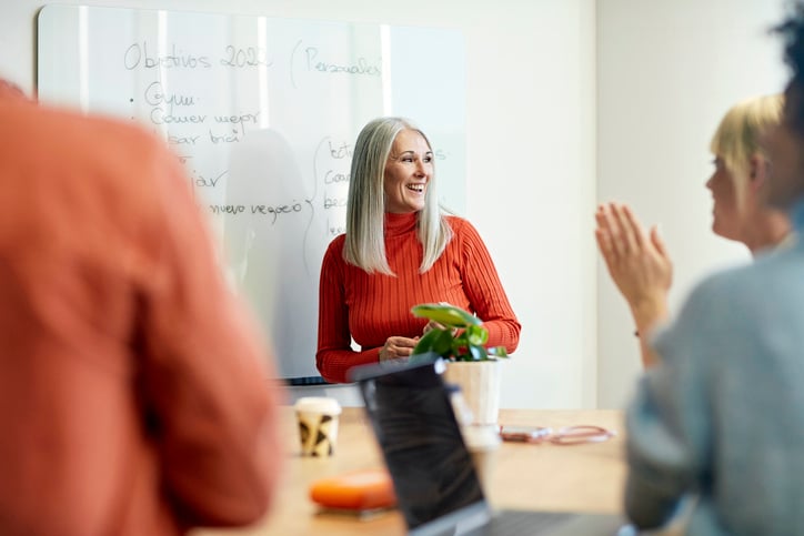 Business woman smiling